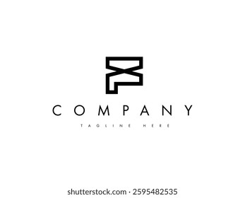 modern monogram letter FX or XF logo design