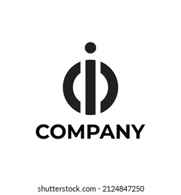 modern monogram letter IO or OI logo design