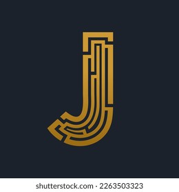 modern monogram letter J logo vector template