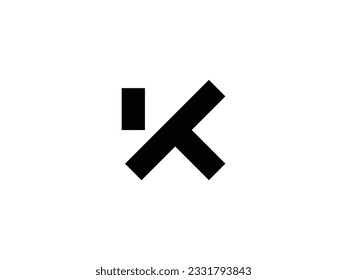 modern monogram letter KT or TK logo design