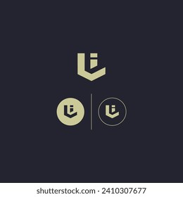  Diseño del icono del logotipo de Li en monograma moderno. Plantilla de vector de base inicial creativa L I minimalista.
