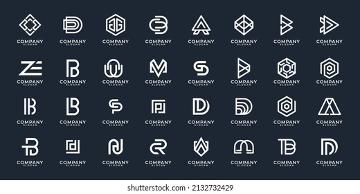 modern monogram letter logo design collection