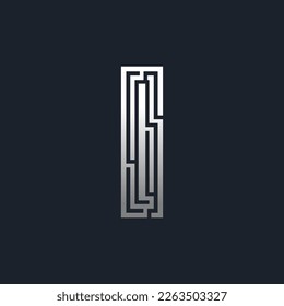 modern monogram letter I logo vector template