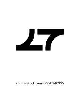modern monogram letter LT L T initial logo design