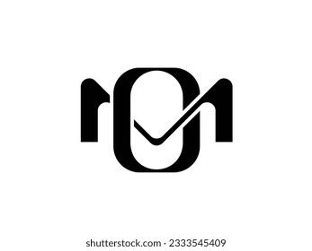 modern monogram letter MO or OM logo design