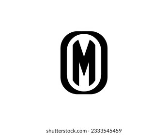 modern monogram letter MO or OM logo design