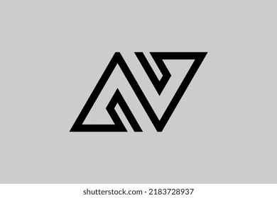 Moderner Monogramm-Buchstaben N oder AV-Logo-Stock-Vektorgrafik