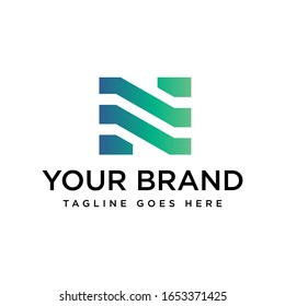Modern monogram letter N logo