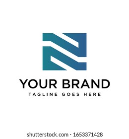 Logotipo moderno de letra en monograma N