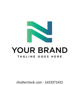 Logotipo moderno de letra en monograma N