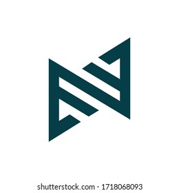 Modern monogram letter N logo, business card N emblem design
