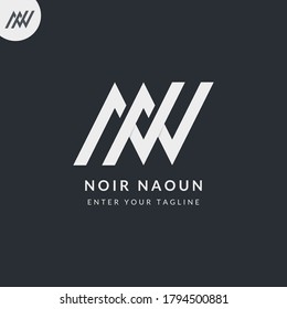 Modern monogram letter N N logo.  NN emblem design.