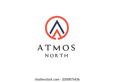 Modern Monogram Letter A with Up North Arrow Vector Logo Design.
