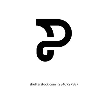 modern monogram letter P logo design
