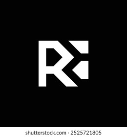 Monograma moderno letra R en reverso adecuado para la empresa que tiene iniciales de la letra R