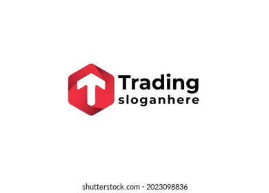 Modern monogram letter T for trading and technology company logo design.