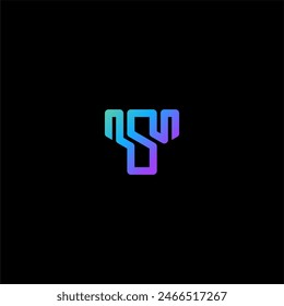 Modern monogram letter TS or ST logo concept vector icon