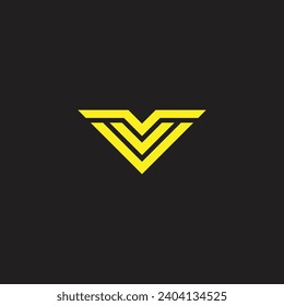 diseño del logotipo V de la letra monográfica moderna
