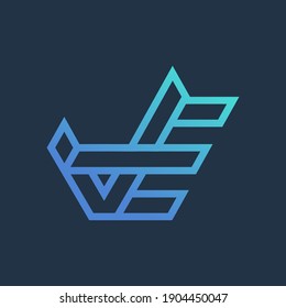 Modern monogram letter VE logo design