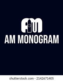 Logotipo de monograma moderno para AM.