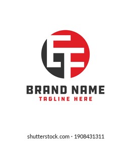 Modern monogram logo design with letter EF
