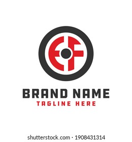 Modern monogram logo design with letter EF