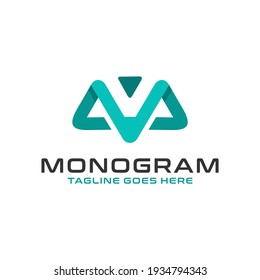 Modernes Monogramm-Logo-Design mit Buchstabe M