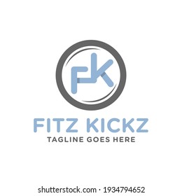 Diseño moderno de logotipo en monograma con letra FK
