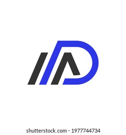 Modern monogram logo design with letter AD