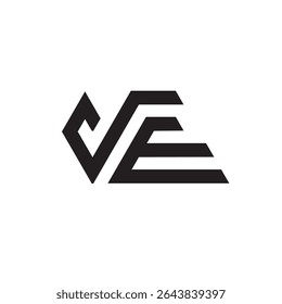 Design moderno do logotipo do monograma com letras VE - estilo geométrico minimalista