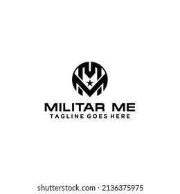 iniciales MM para el logotipo militar