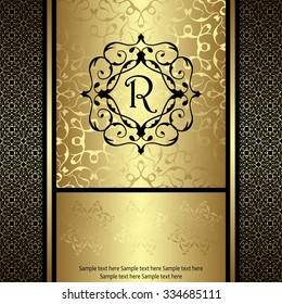 Modern monogram logo design template. Vintage background    