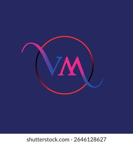 Modern Monogram Logo Design With V and M Letters. A stylish and modern logo featuring the initials V and M combined into an abstract, symmetrical shape. 