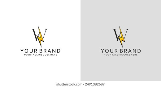 Ein modernes Monogramm-Logo mit dynamisch starker elektrischer Energievisualisierung, elegant und luxuriös