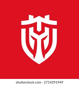 Un moderno logotipo monográfico con "T" y "M" dentro de un elegante diseño de escudo.