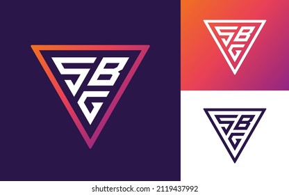 Modern Monogram Logo with Initial Letter S B G for Company or Sports Team