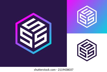 Modernes Monogramm-Logo mit Anfangsbuchstaben S S S für Unternehmen oder Sportteam