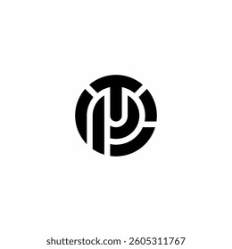 modern monogram logo of initials P, T and C