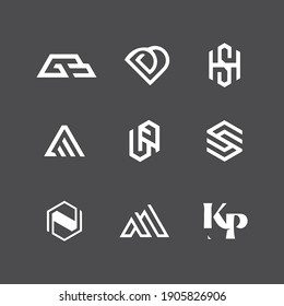 Colección moderna de cartas con logotipo en monograma
