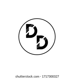 Logotipo moderno Monograma Carta DD con rayas
