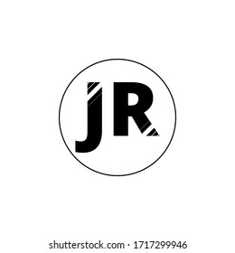 Letra monograma moderna JR con rayas