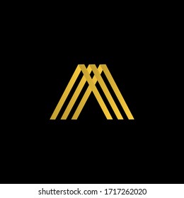 Letra moderna M con logotipo monograma