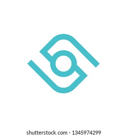 modern monogram logo - letter S blue