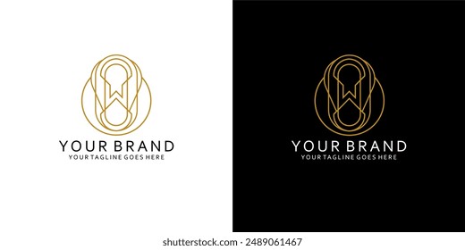 A modern monogram logo that has monoline elements that give the impression of cleanliness, simplicity, and elegance