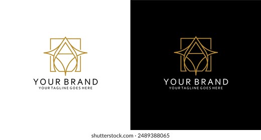 Un logotipo de monograma moderno que tiene Elementos monoline que dan la impresión de limpieza, simplicidad y elegancia