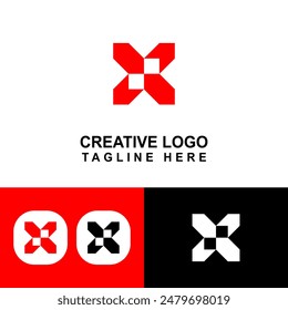 Modern monogram logo X. EPS 10 editable file