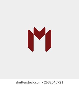 Diseño moderno del logotipo de la letra M del monograma 