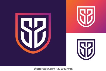 Modern Monogram Shield Logo With Initial Letter S S For Company Or Sports Team