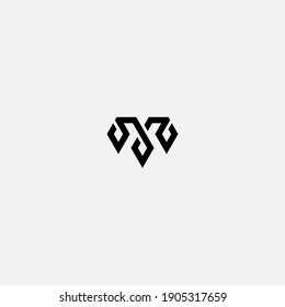 Modern monogram simple initial letter M vector logo design 