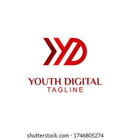 Modern Monogram Y and D Logo